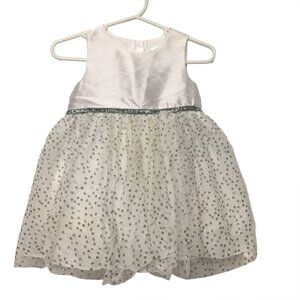 George girls dress white with sparkle silver dots size 12 months